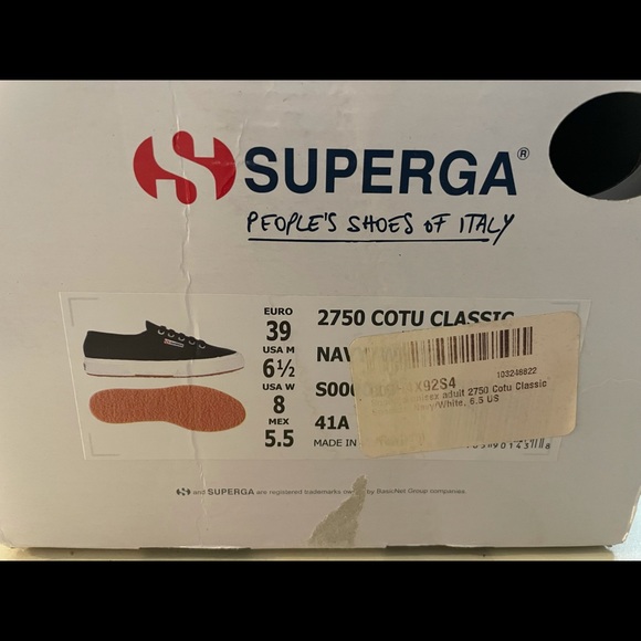 NWT SUPERGA NAVY Wm 8/M 6.5 - Picture 4 of 4